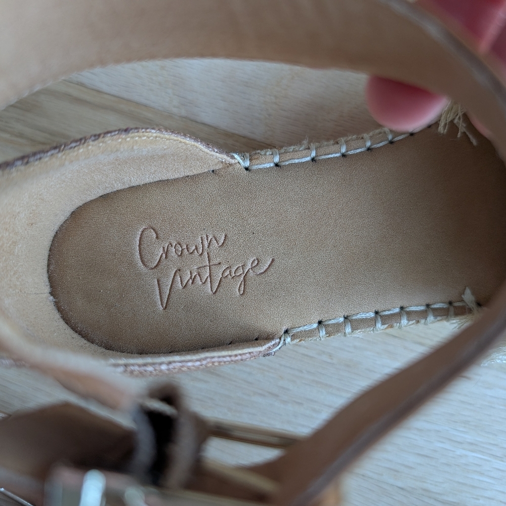 Crown Vintage Espadrilles with Jewels - Ankle Strap Sandals (Size 7.5) - Picture 8 of 8
